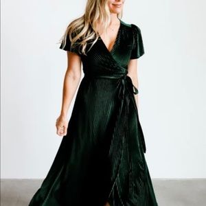 NWT Baltic Born Andi Ribbed Velvet Wrap Dress